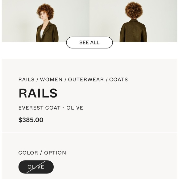 THE EVEREST COAT IN OLIVE BY RAILS. FEATURES A HEAVY WOOL BLEND TRENCH nwt - Picture 6 of 15